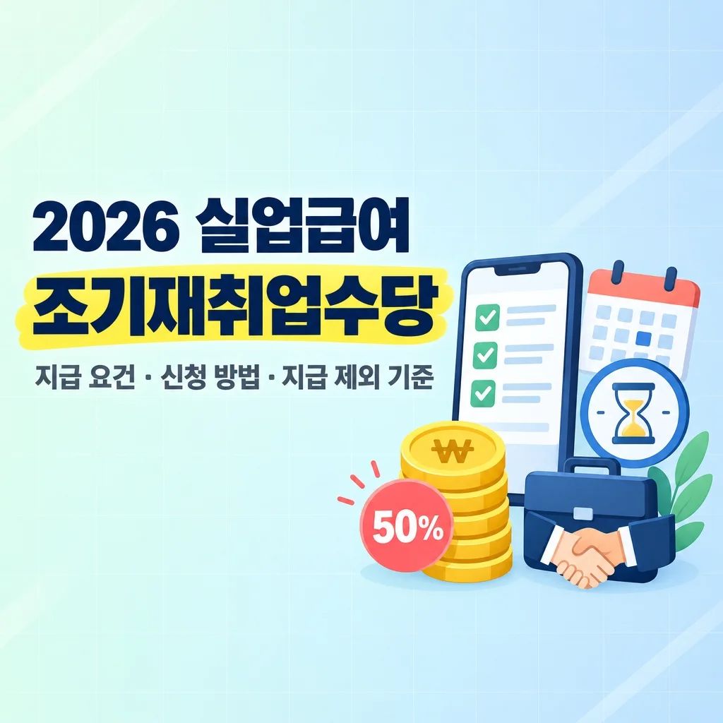2026 실업급여 조기재취업수당 지급 요건과 신청 방법 및 지급 제외 기준