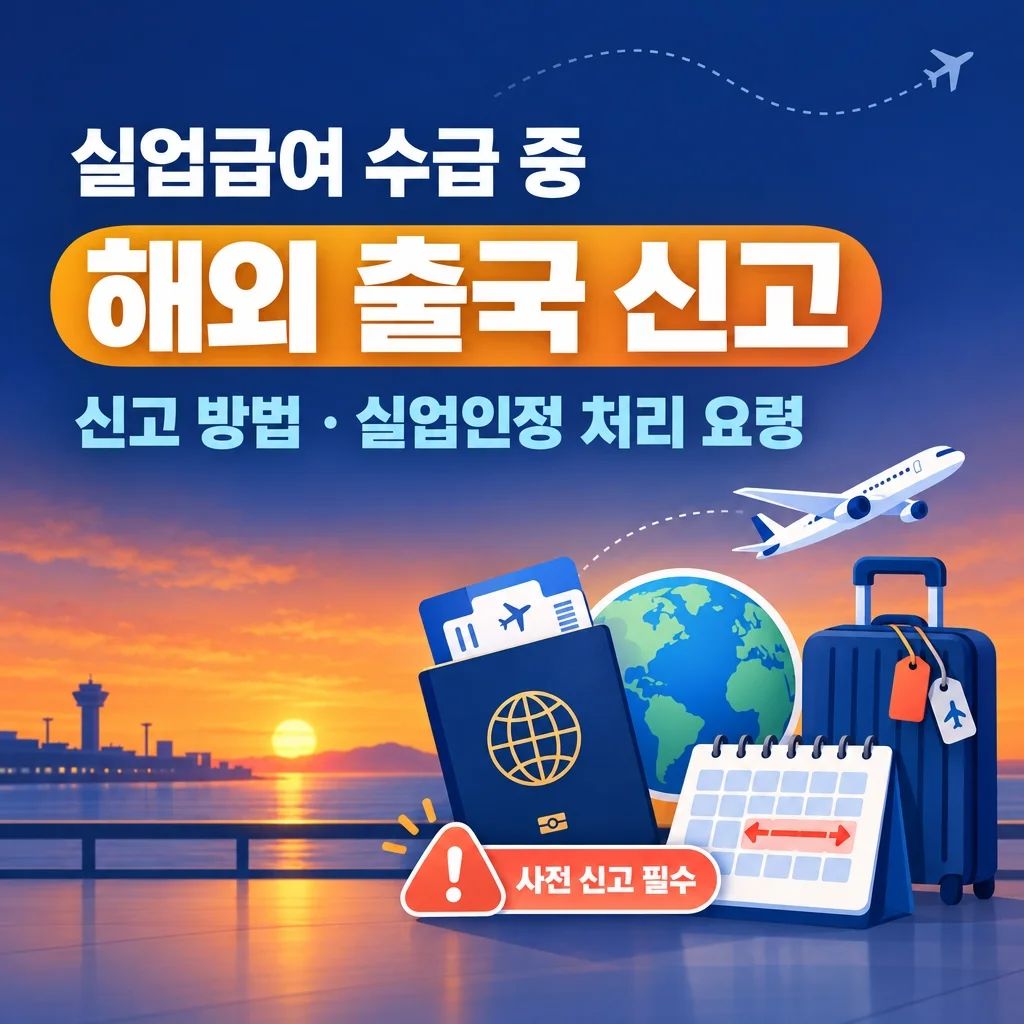 2026 실업급여 수급 중 해외 출국 신고 방법과 실업인정 처리 요령